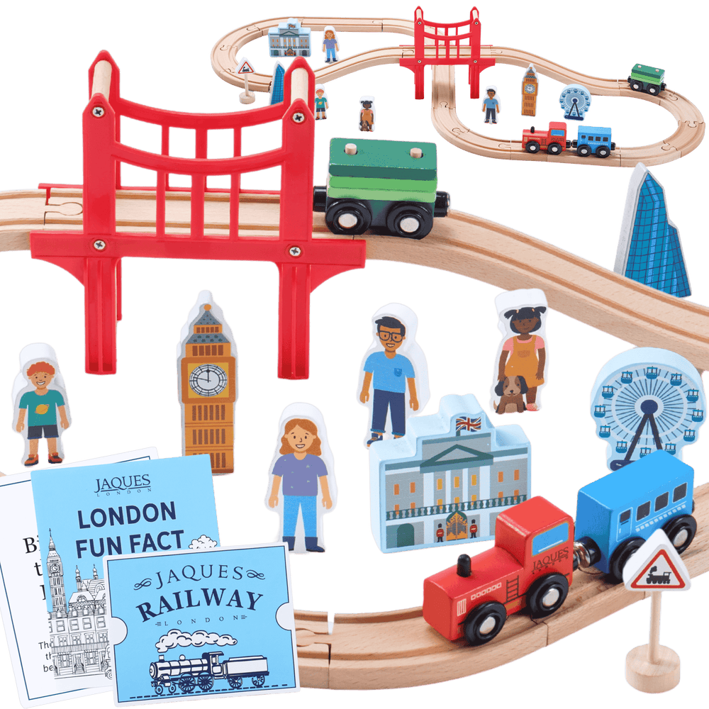 Over the Bridge Wooden Train Set Toys for year olds – Jaques