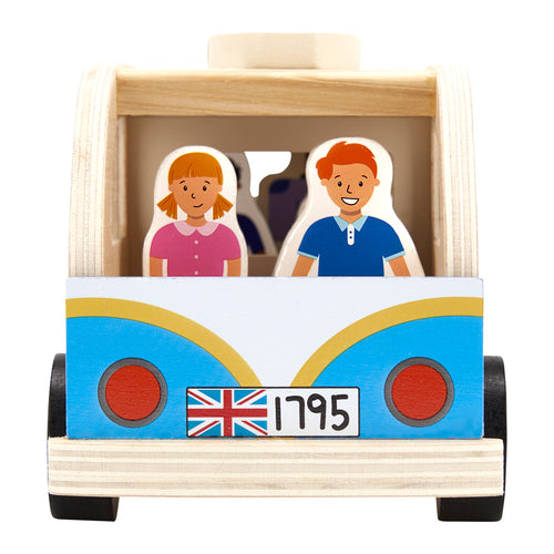 Characters in wooden campervan 