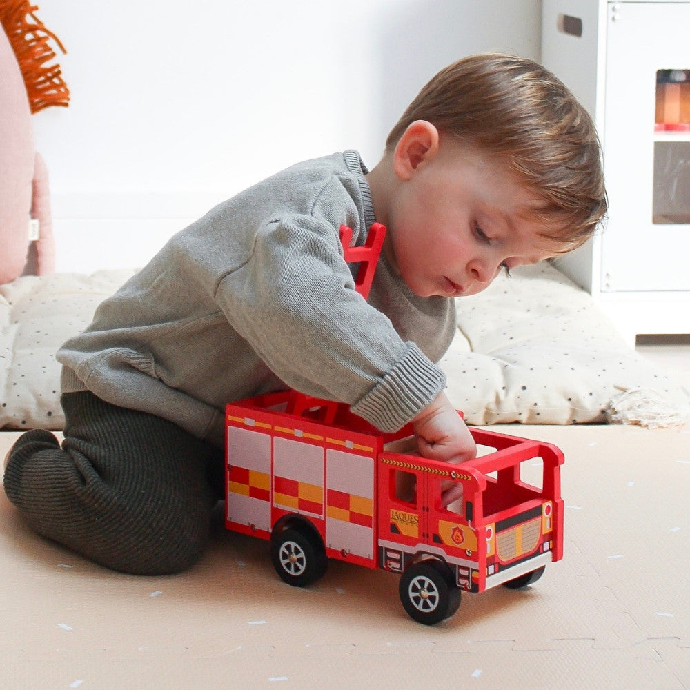 Wooden Fire Engine | Montessori Toy – Jaques of London