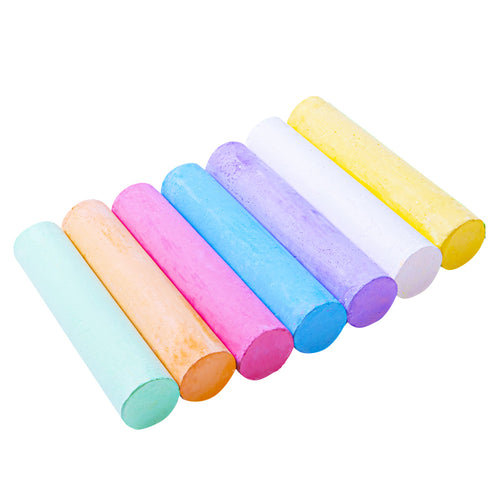 Giant chalks in 7 bright colours of blue, green, orange, pink, purple, white and yellow