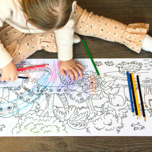Girl colouring animal roll 