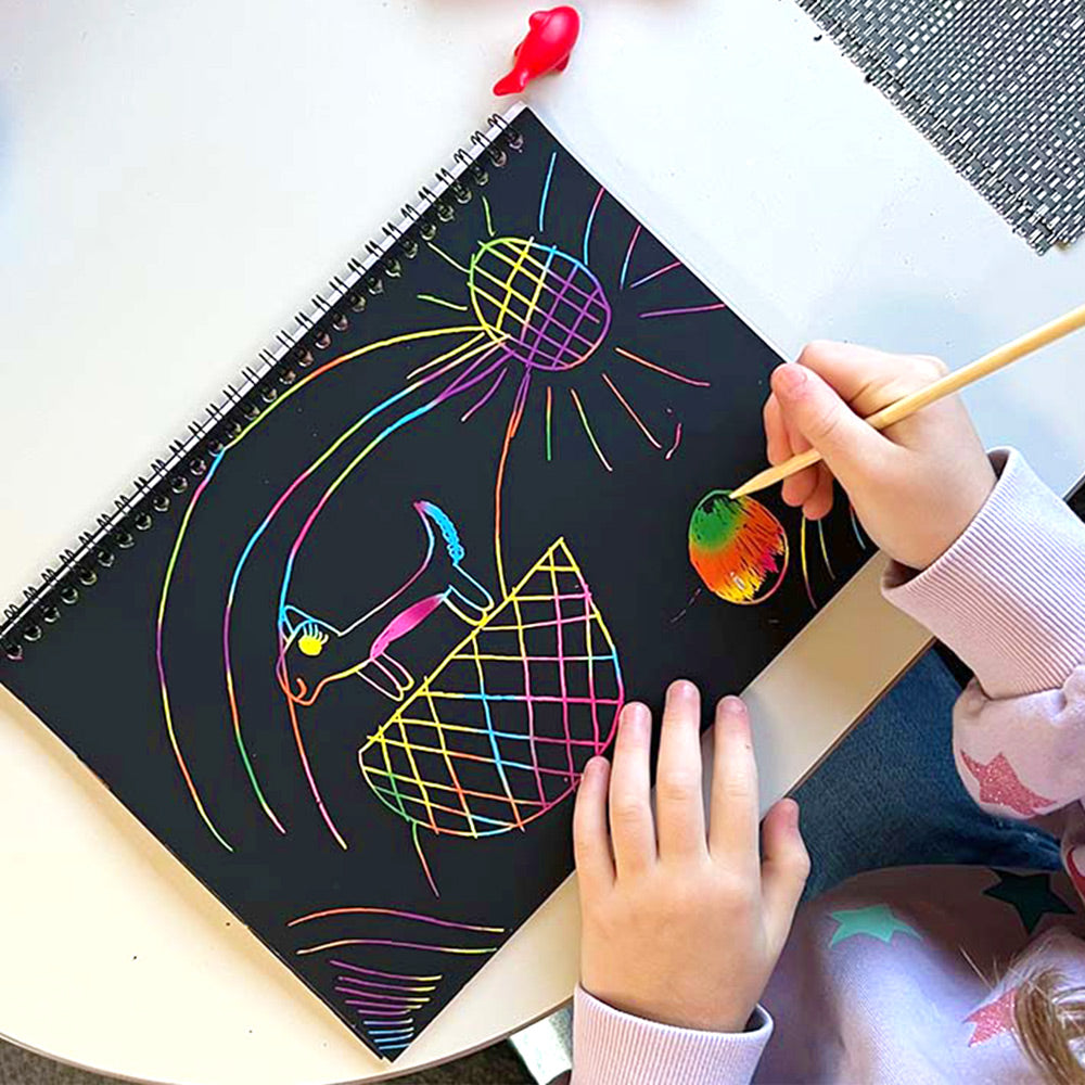Scratch Paper Square Rainbow Scratch Paper | Scratch Art Pad – Jaques of London