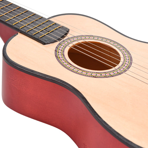 Side view of guitar body and strings 