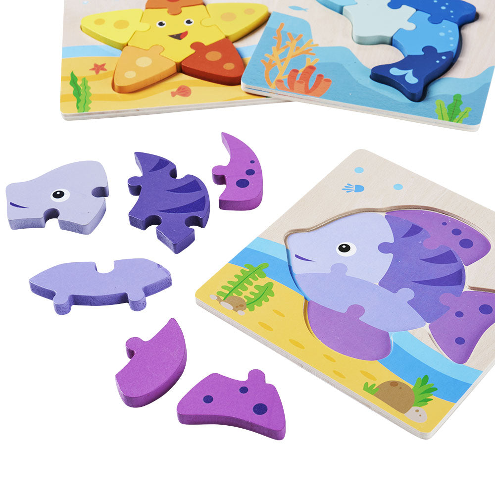 Sea Life Jigsaw Puzzles | Wooden Animal Puzzle – Jaques of London