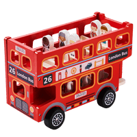 Red wooden London Bus