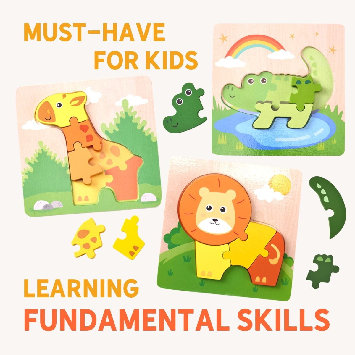 Wooden Kids Puzzle | Animal Puzzle – Jaques of London