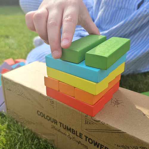 Rainbow tumble tower game 