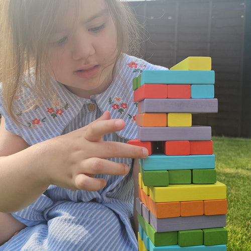 Rainbow tumble tower game 