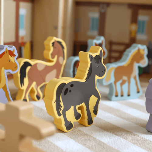  Close up of wooden horse character