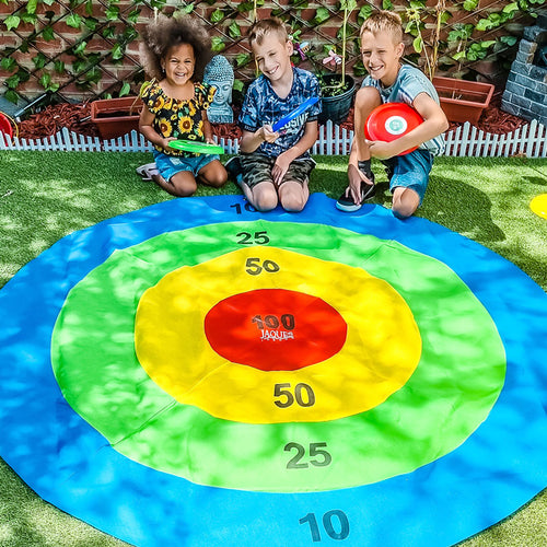 Children playing target toss 