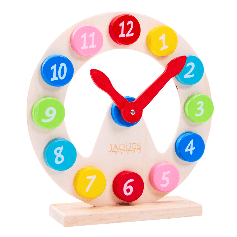 Colourful wooden teaching clock toy