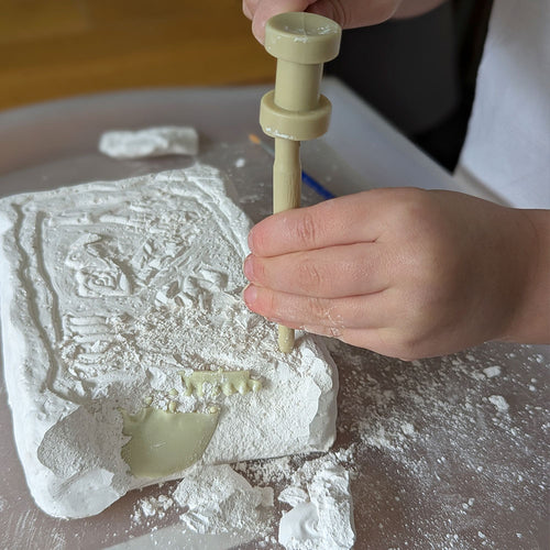  Kid hammering dinosaur digging kit toy 