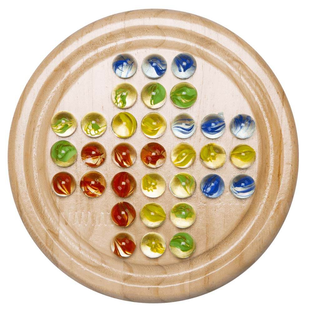 Solitaire Objects Wooden Solitaire | Wooden Solitaire Game with Marbles – Jaques of London
