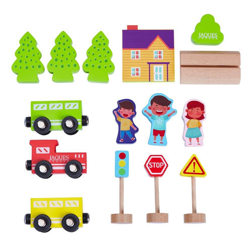 Wooden train set pieces 