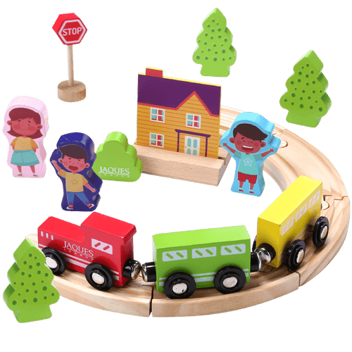 Wooden train set for kids
