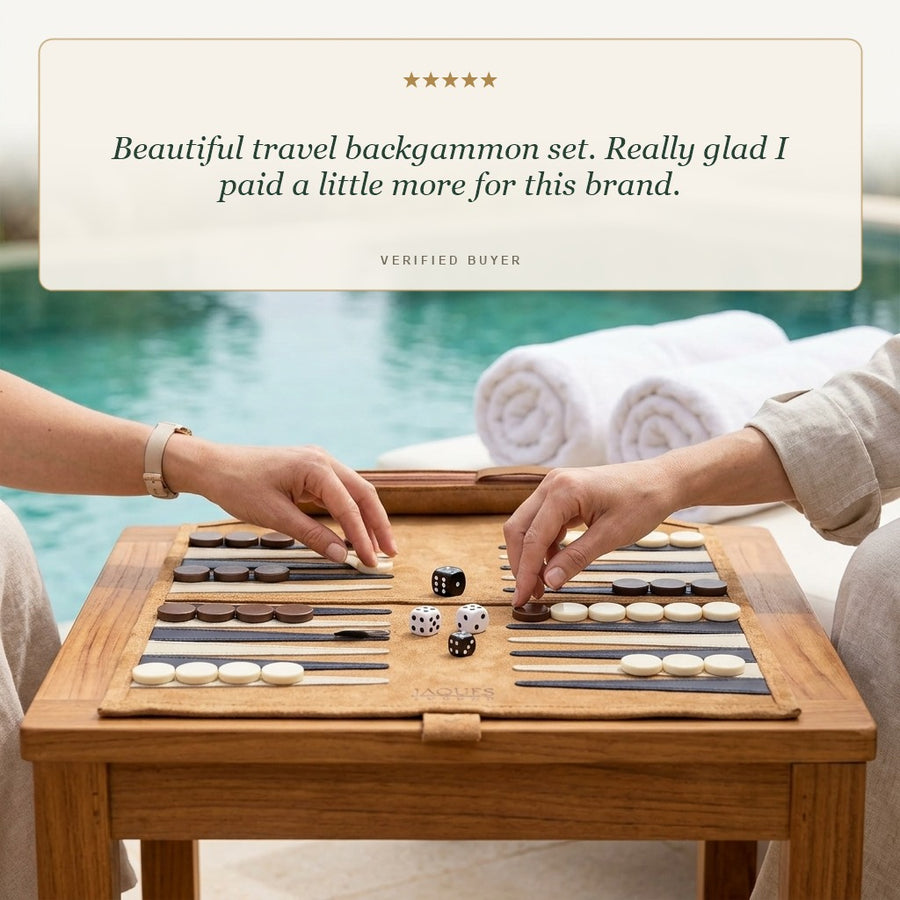 Travel Backgammon Set - Roll-up Leather Backgammon Board 6
