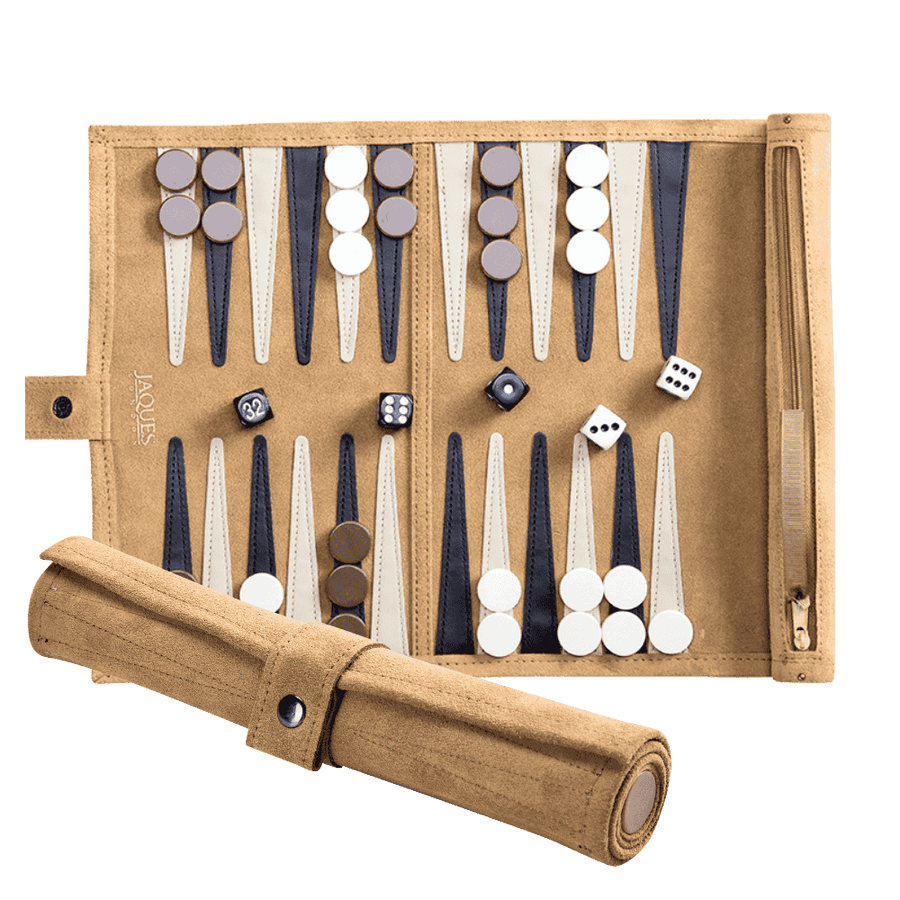 Travel Backgammon Set - Roll-up Leather Backgammon Board 1