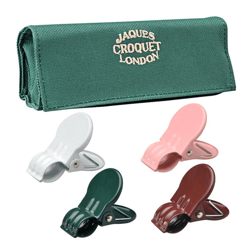2nd Colour Croquet Clips - Pink, Brown, White and Green with Green Storage Case - 74423