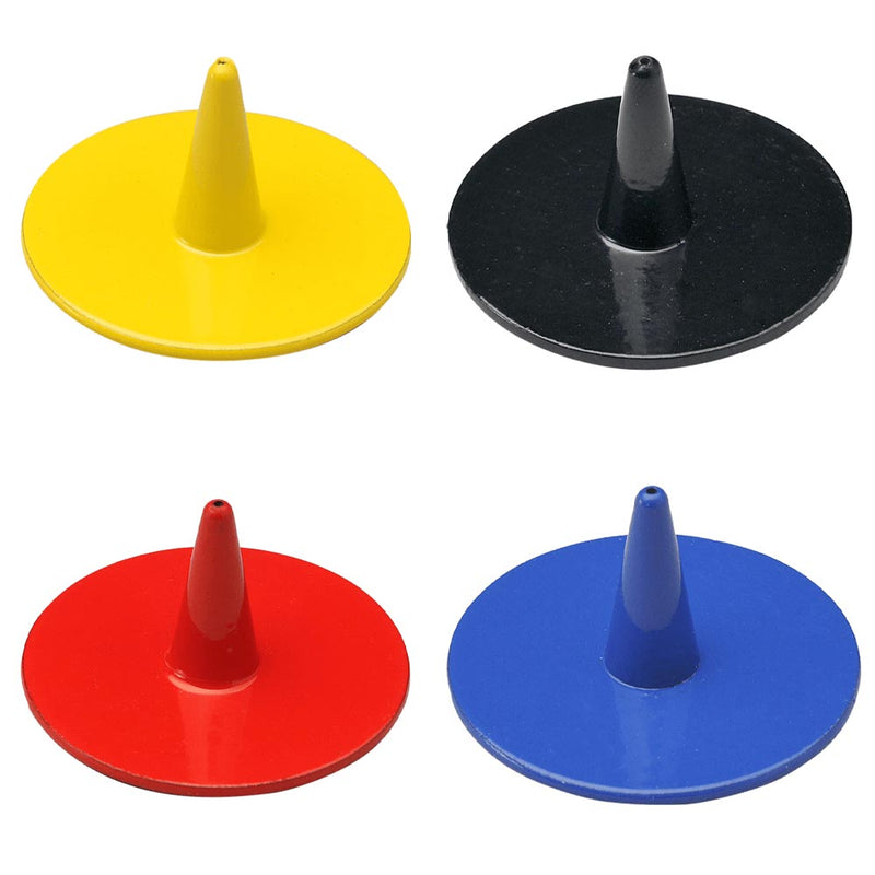 Croquet Markers - 4 Metal Croquet markers in Red, Blue, Black and Yellow colours