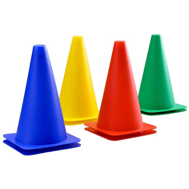 8 Blue, yellow, red and green cones