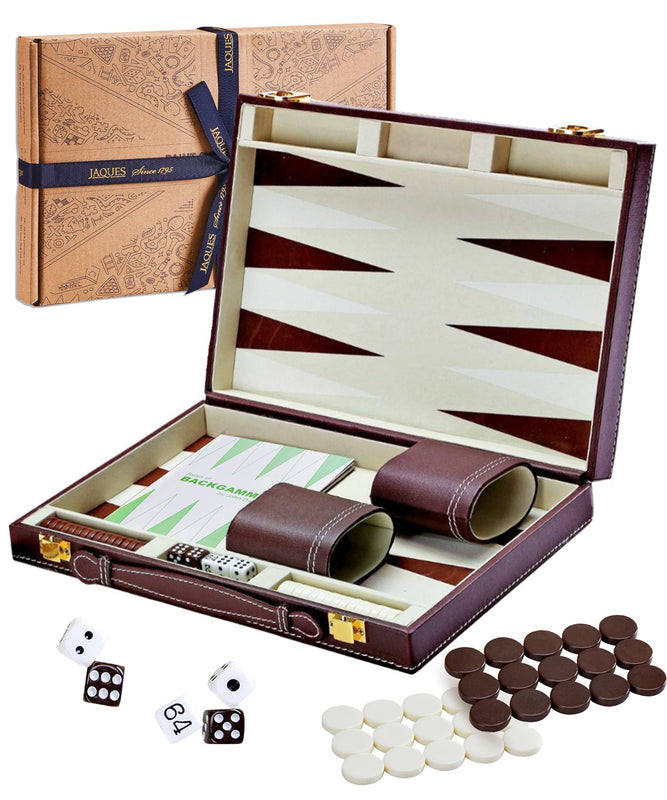 Luxury backgammon set in leather case_53550