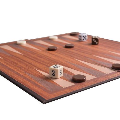  Backgammon card and linen 12 inch board game close up of dice and pieces