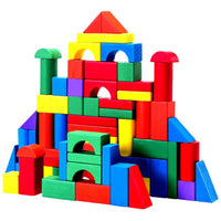 Wooden colourful building blocks