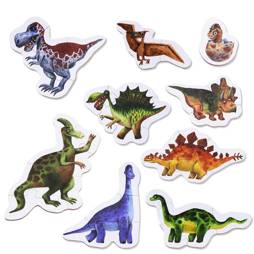 Dinosaur puzzle for children - 9 complete dinosaur puzzles