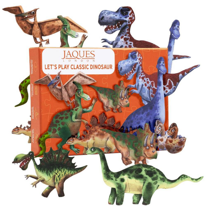 Kids classic dinosaur puzzle - dinosaurs bursting out of the box