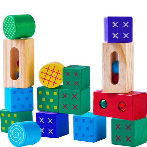 super close up of the blocks stacked