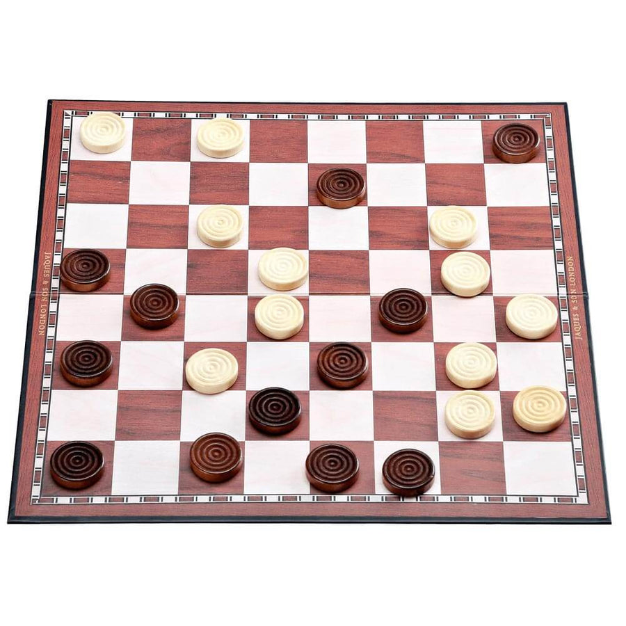 Folding Draughts Set - 12" Board & Pieces 1