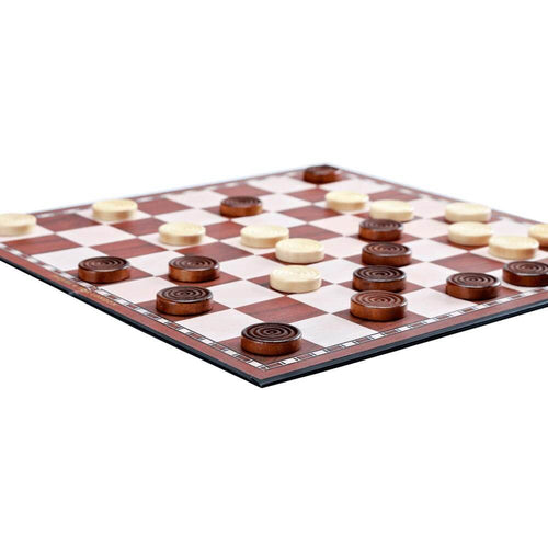  Folding draughts set - close up of board with draughts 