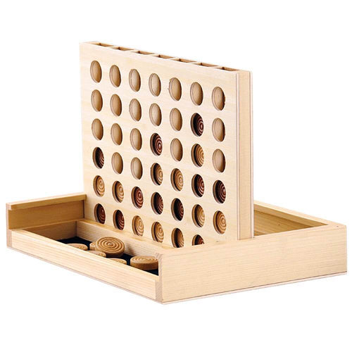 Traditional wooden score four game
