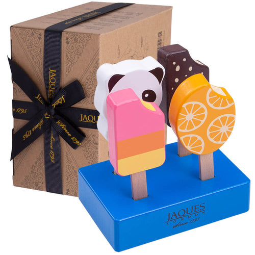Set of four let's pretend holiday lollies with Jaques signature gift packaging