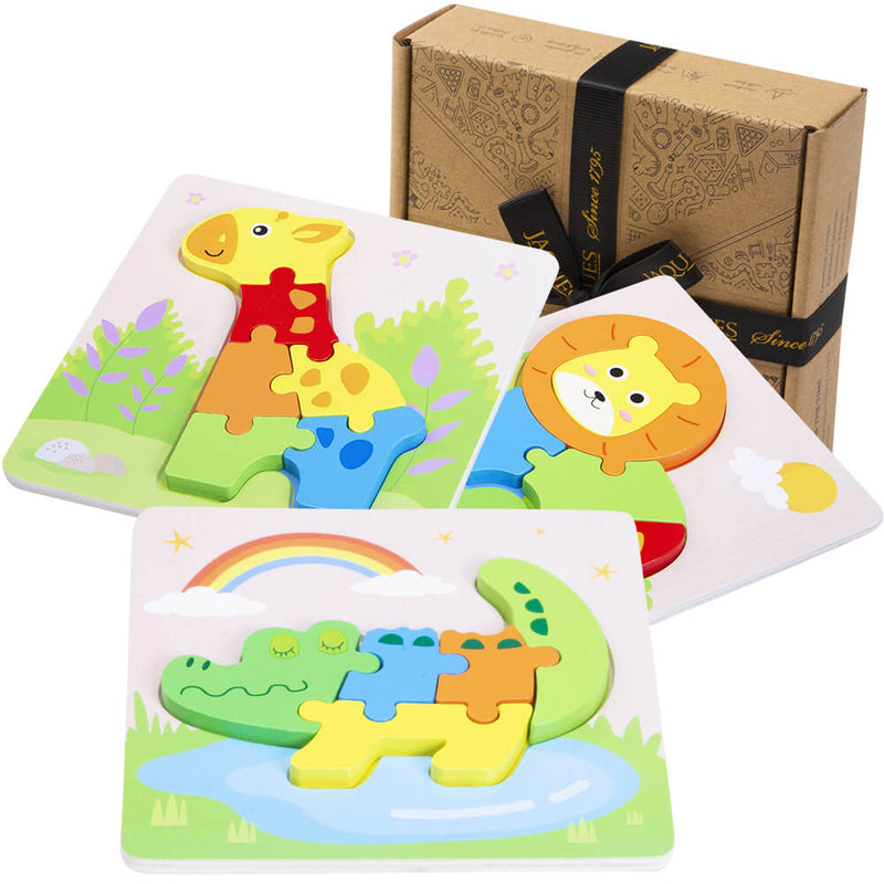 Lion, giraffe and crocodile early years jungle jigsaw puzzles
