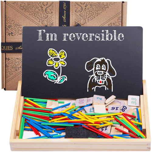 Blackboard side view all accessories inside  