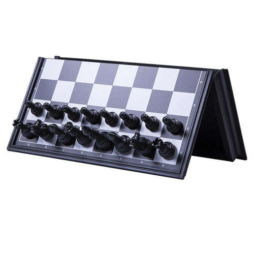 Folding magnetic travel chess set with pieces 