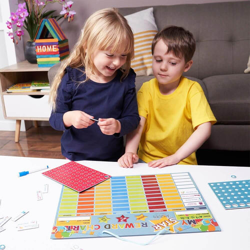  Children using magnetic reward chart