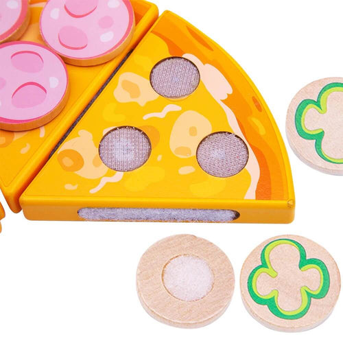  Play food pizza slice with velcro toppings