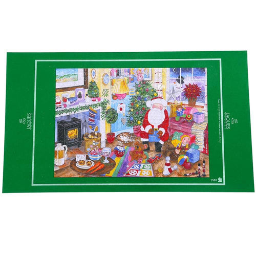 Luxury felt puzzle roll up mat - completed Christmas puzzle on mat