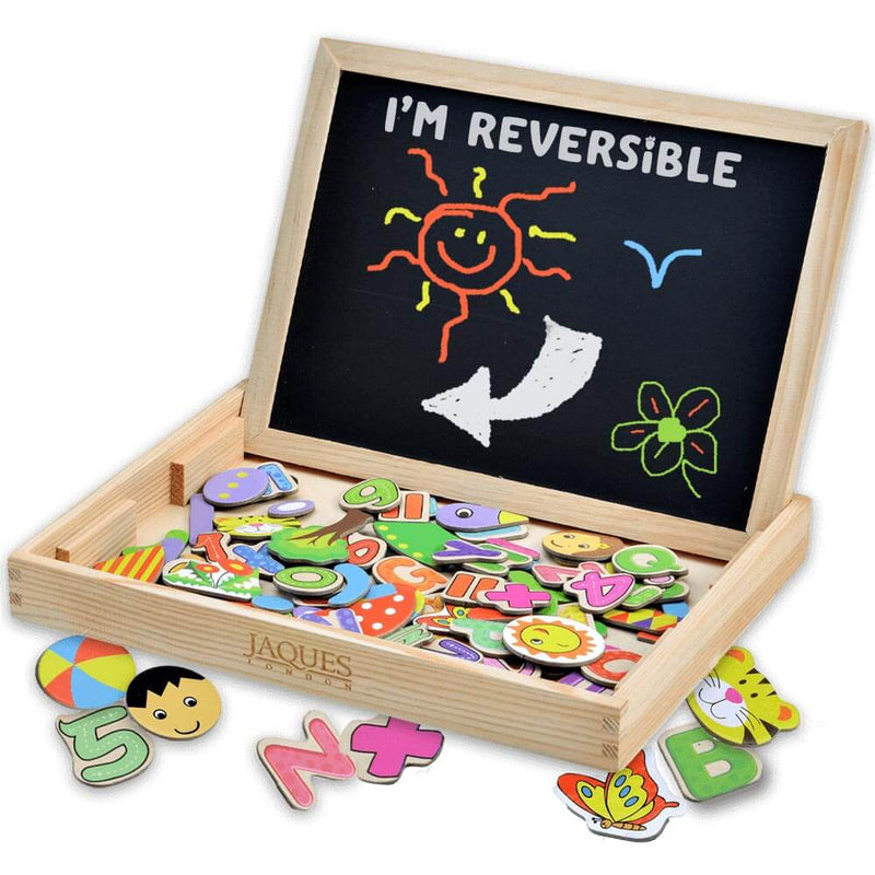 Kraft kit for kids - blackboard with doodles and tray full of magnetic accessories