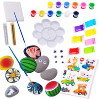Kids Rock Painting Set With Temporary Tattoos