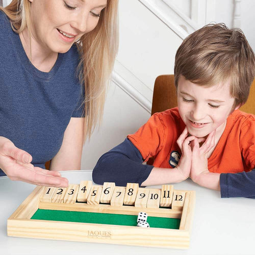  Mother and son playing shut the box