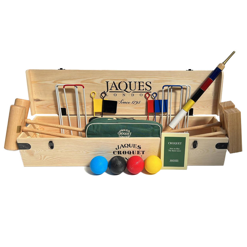 4 Player Surrey Croquet Set With Wooden Box With All Accessories