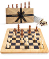 Wooden Chess Set - Chess Set Including Draughts Pieces