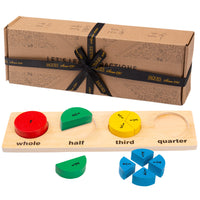 Fractions Board With Section For Whole, Half, Third And Quarter with Jaques signature gift packaging
